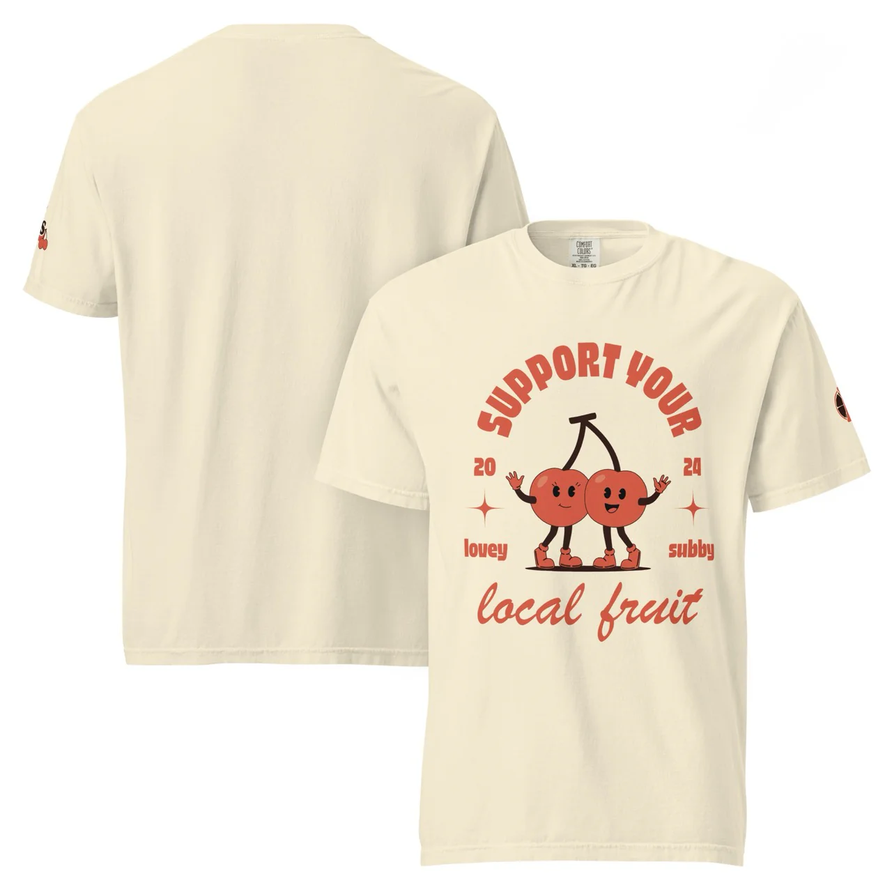 Support Your Local Fruit Tee || Kinky Cartoon Cherries T-Shirt for Subs & Doms - Image 4