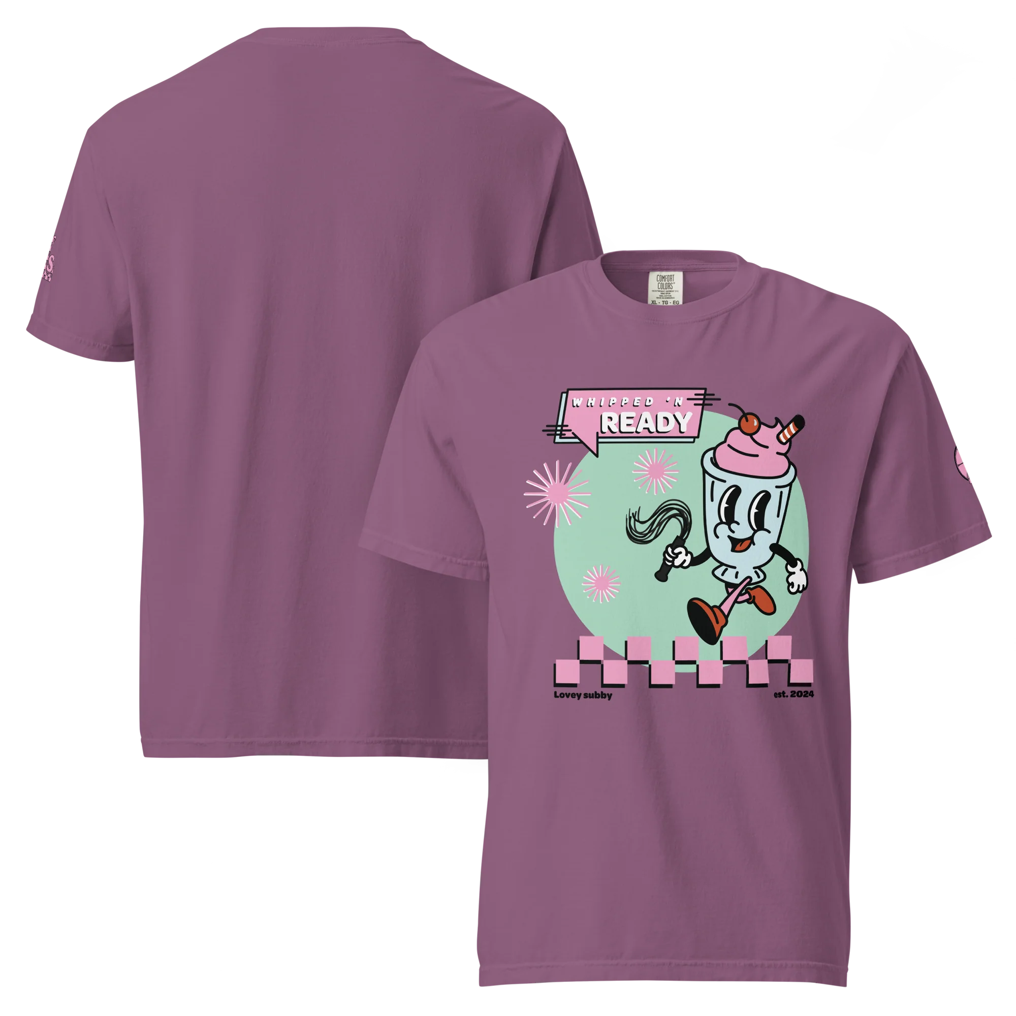 Whipped ’n Ready Kinky Milkshake T-Shirt – Retro Submissive Graphic Tee for Brats & Doms - Image 4