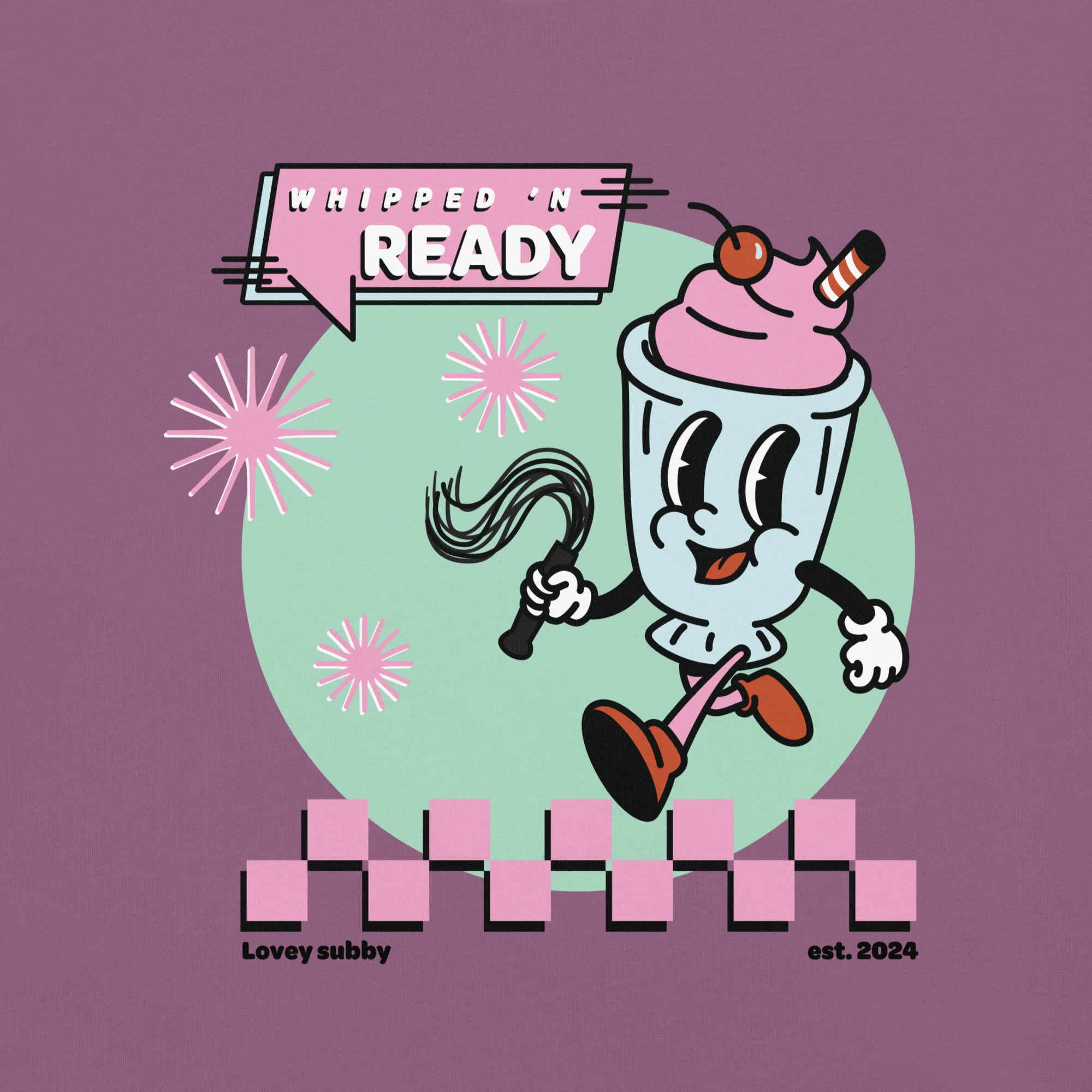 Whipped ’n Ready Kinky Milkshake T-Shirt – Retro Submissive Graphic Tee for Brats & Doms - Image 5